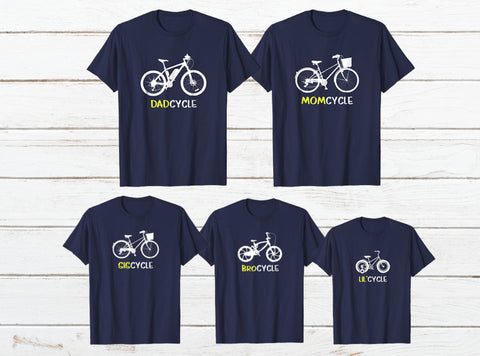 Cycling Gifts  Matching Family Shirts Bicycle T Shirts