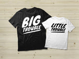 Father Son Matching Shirts Big Little Trouble Funny Daddy And Me Outfits