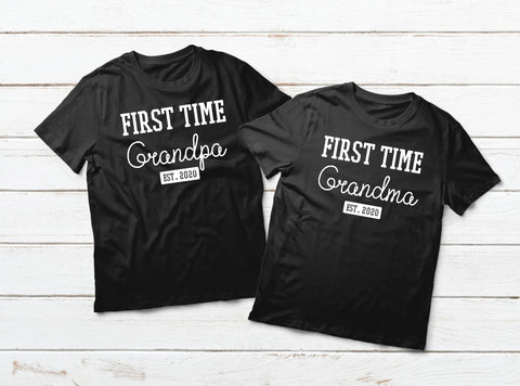 New Grandparents Gift Grandma and Grandpa Matching Shirts