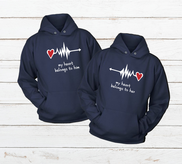 Matching Couples Hoodies My Heart Belongs to You