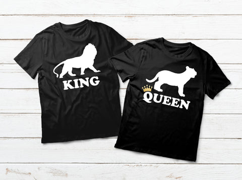Couples Shirts Lions King and Queen His and Hers Matching Outfits