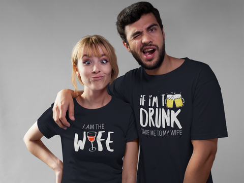 Funny Couples Shirts Drinking Matching Outfits for Husband and Wife