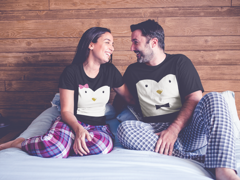Funny Couples Shirts Penguin Costume Matching Outfits