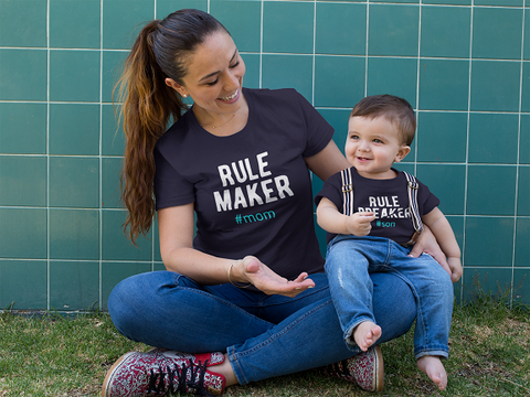 Mom and Son Matching Outfits Rule Maker Rule Breaker