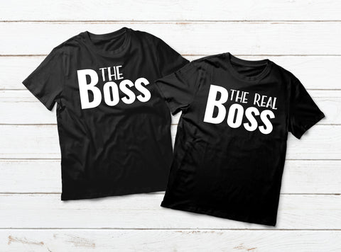 Funny Couples Shirts The Boss and The Real Boss