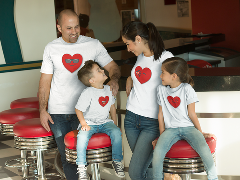 Matching Family Shirts Valentines Heart Emoji