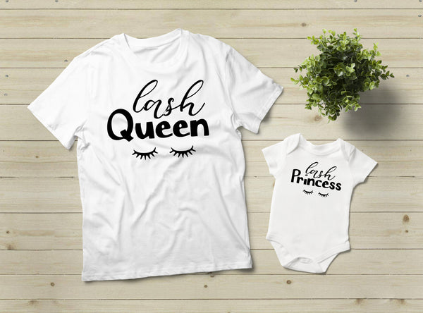 Mom and Baby Matching Outfits Lash Queen and Princess Shirts