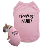 Matching Pajamas with Dog T Shirt for Dog Sleeping Beauty Snoring Beast