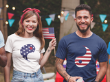 Couple Shirts Yin Yang American Flag  Stars and Stripes