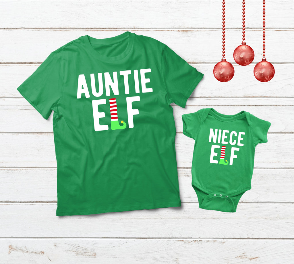 Aunt and Baby Matching Outfits Elf Christmas Gifts Shirts Matchizz