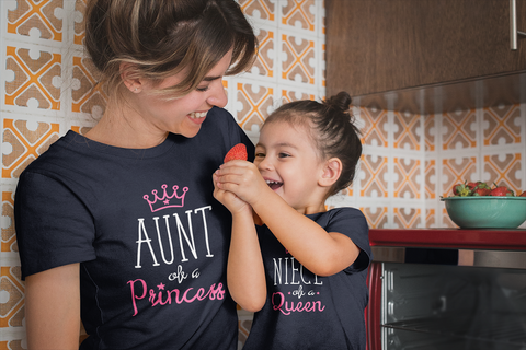 Aunt and Niece Shirts Queen and Princess Aunt Gift