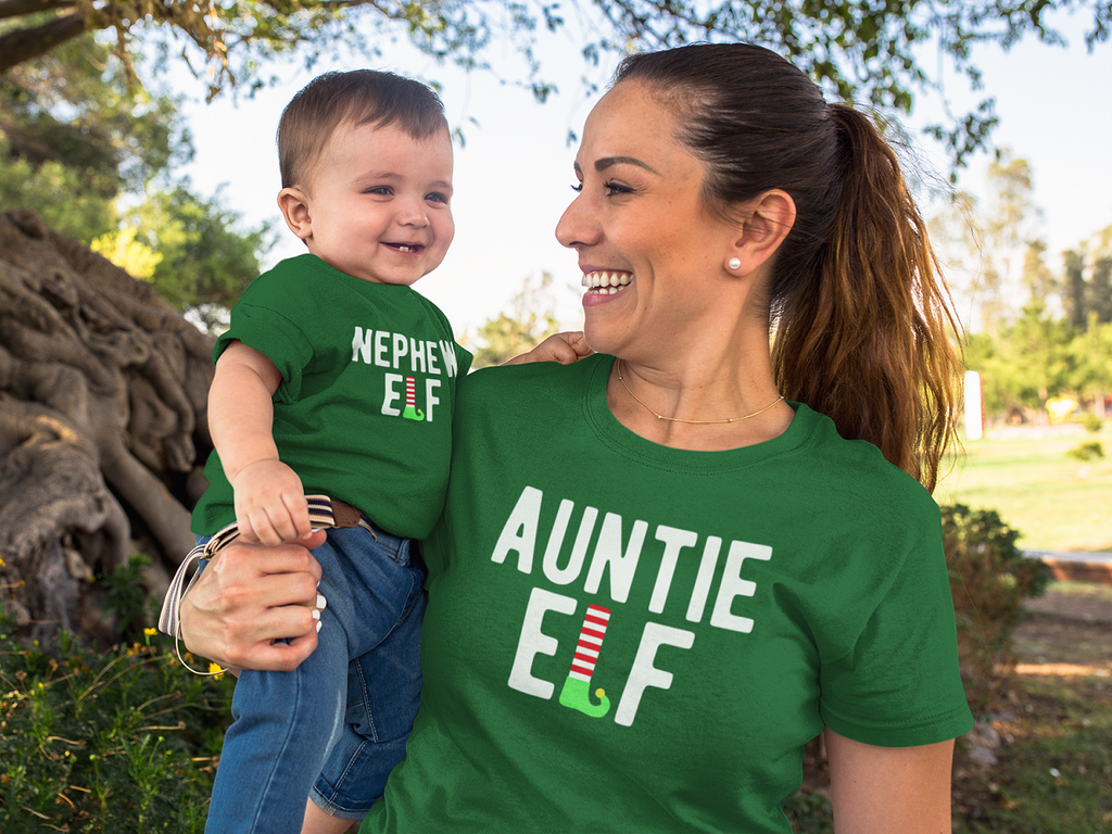 Aunt and Baby Matching Outfits Elf Christmas Gifts Shirts Matchizz
