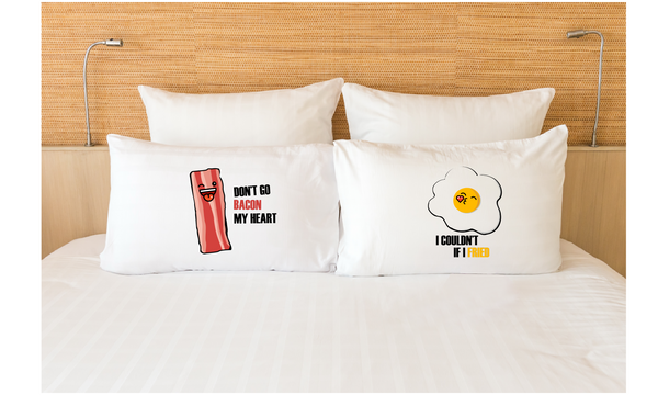 Couple Pillow Case Bacon and Egg Funny Matching Pillowcases
