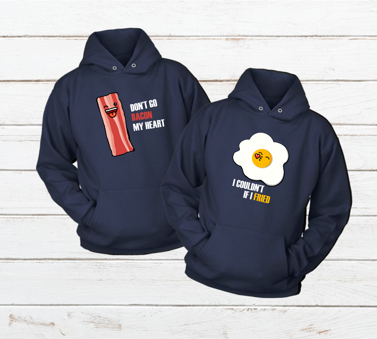 Matching Couples Hoodies Bacon and Eggs Funny Sweatshirt – Matchizz