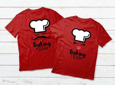 Couple Shirts Baking Team Chef Matching Outfits