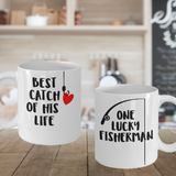 Fishing Couple Matching Mugs Fisherman Gift Idea Set