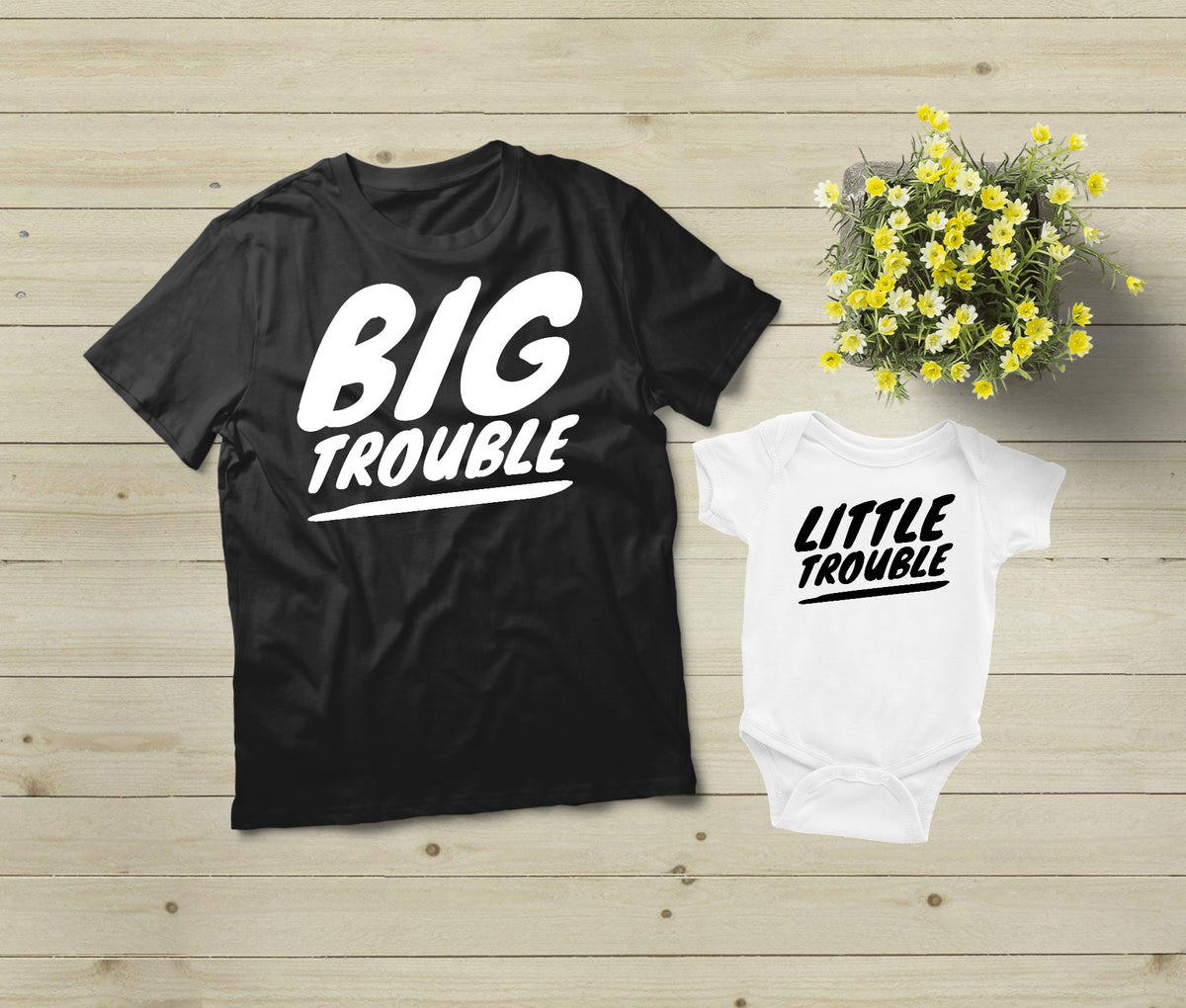 Big Trouble Little Trouble Father and Son Matching Shirts Daddy and Son  Shirts Daddy and Daughter Shirts Fathers Day Gift 