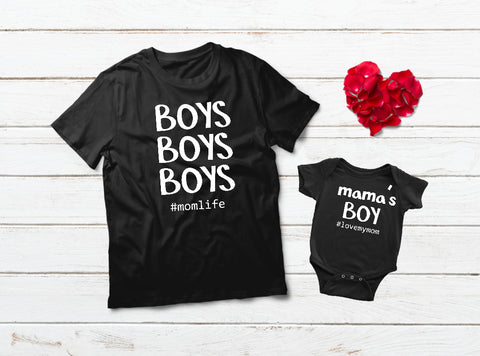 Mom and Son Matching Outfits Mama's Boy Shirt