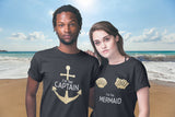 Cruise Couple Shirts His and Hers Captain Mermaid Nautical Gift