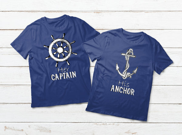 Couples Shirts Couples Cruise Shirts Captain and Anchor