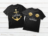 Cruise Couple Shirts His and Hers Captain Mermaid Nautical Gift