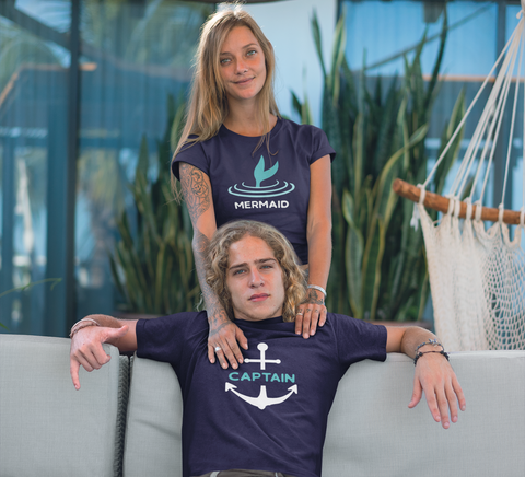 Couple Cruise Shirt His and Her Matching Outfit Captain Mermaid