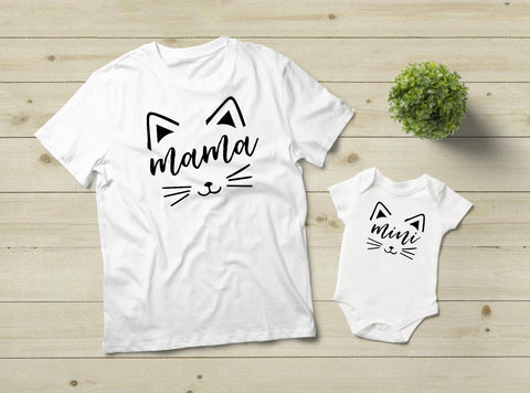 Mom and Baby Matching Outfits Cat Mama and Mini