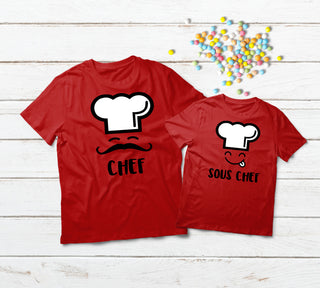 Father Son Matching Shirts Chef and Sous Chef Daddy And Me Outfits