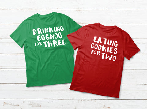 Pregnancy Announcement Couples Matching Shirts Christmas Gift