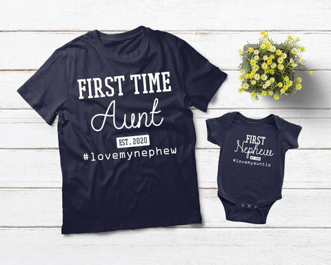 Aunt and Nephew Shirts First Time Outfits Aunt Gift