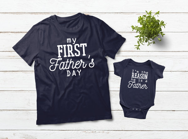 1st Father's Day Father and Son Shirts