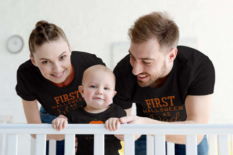 Baby First Halloween Family Outfits Dad Mom Son Daughter Matching Shirts