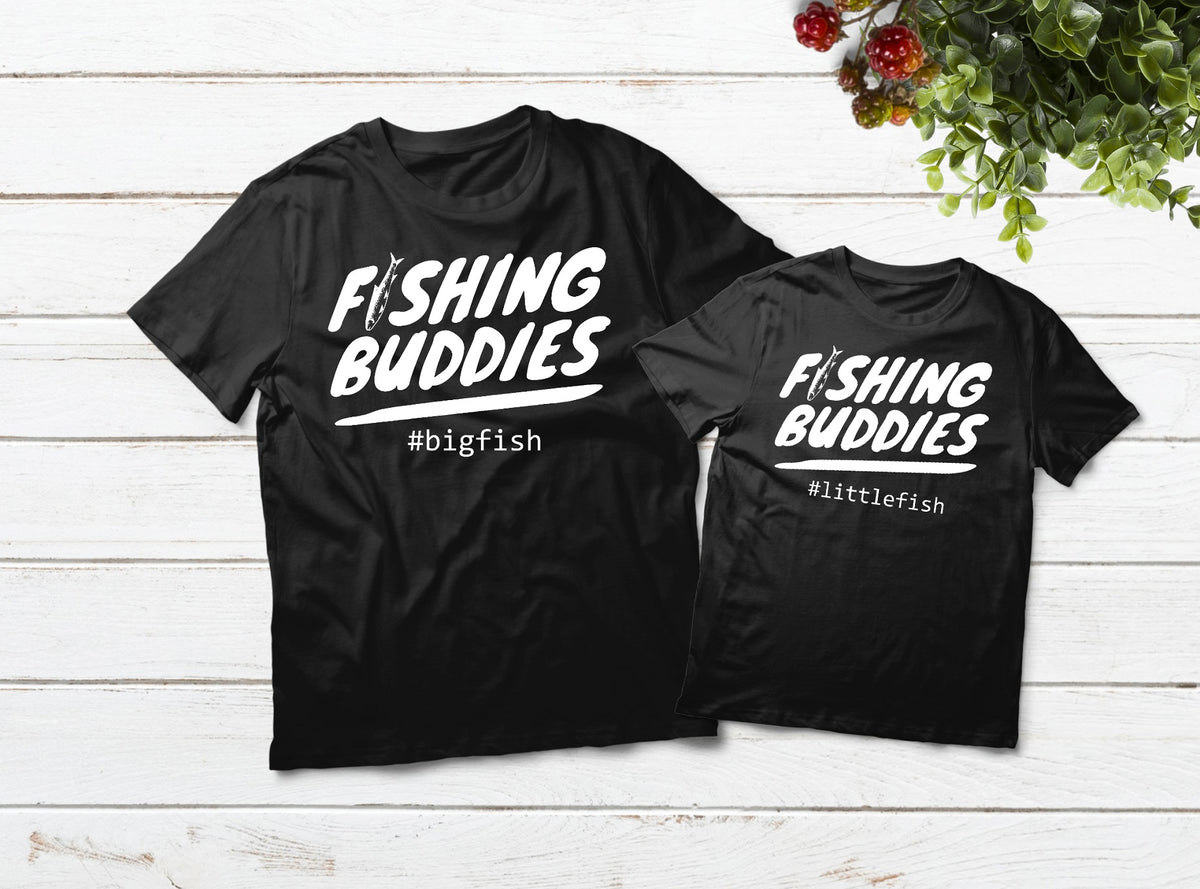 Father Son Matching Shirts Fishing Buddies Fisherman Daddy And Me