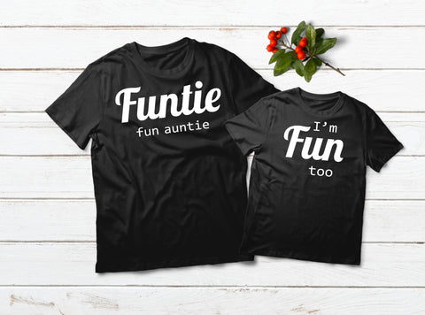 Aunt and Baby Matching Outfits Funtie Definition Nephew Niece Shirts