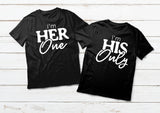 Couples Matching Shirts His and Hers One and Only Quote