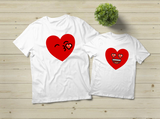 Mommy and Me Outfits Funny Heart Emoji Valentine