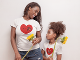 Mommy and Me Outfits Funny Heart Emoji Valentine