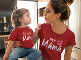 Mommy and Me Outfits Mama Mini Mother Daughter Shirts-Red