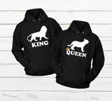 Matching Couples Hoodies King and Queen Lions