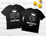 Funny Couples Shirts Queen of Everything and King