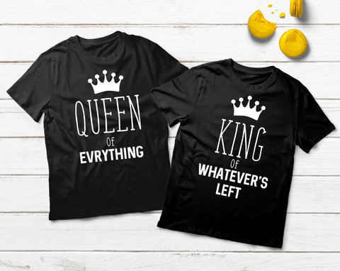 King and Queen Couples Matching Shirts Funny Quote