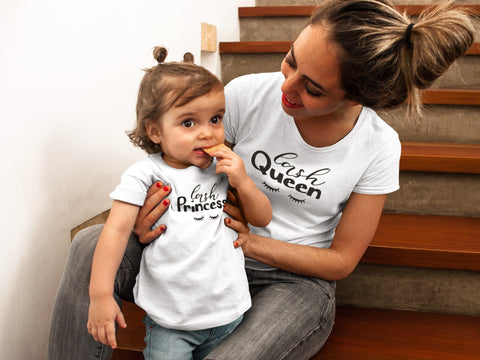 Mommy and Me Outfits Lash Queen and Princess Shirts