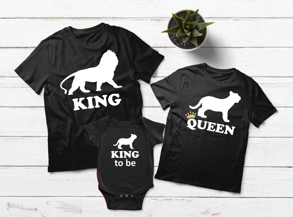 The Queen The King Lion T-shirts a Combinar para Casal