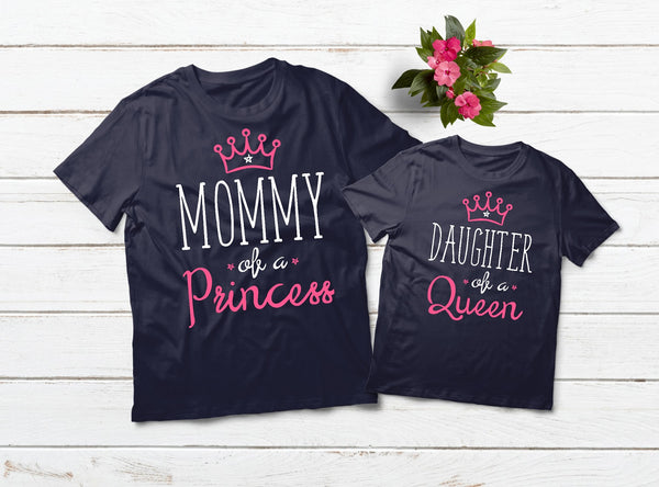 Mommy and Me Outfits Queen Princess Mother Daughter Shirts