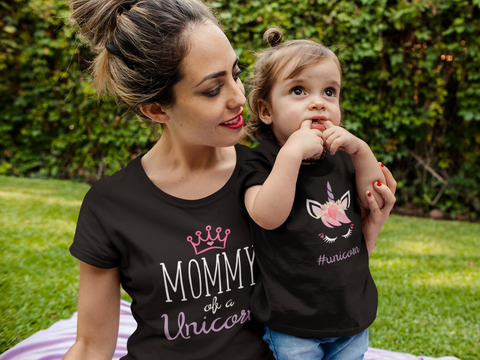 Mother Daughter Matching Shirts Unicorn Mommy and Me