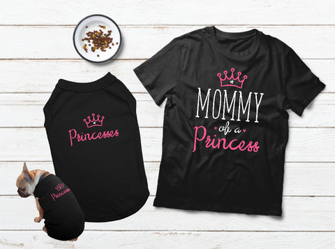 T Shirt for a Dog Mom Gift Mommy and Me Outfits Dog Pajama - Black