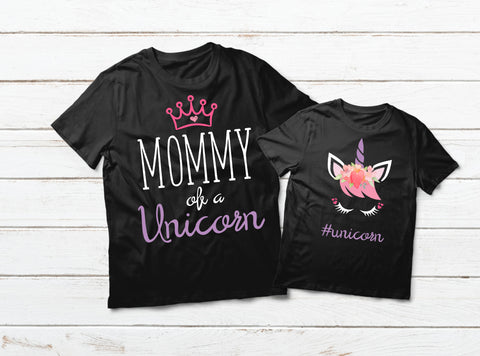 Mother Daughter Matching Shirts Unicorn Mommy and Me