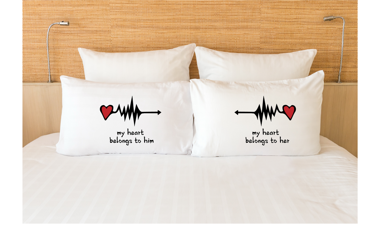 My Heart Belong to Him Her Couple Pillowcases Matchizz