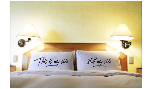 Couples Pillowcases Funny Bed Time Pillow Gift My Side Set