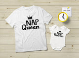 Mommy and Me Outfits Nap Queen and Princess Shirts
